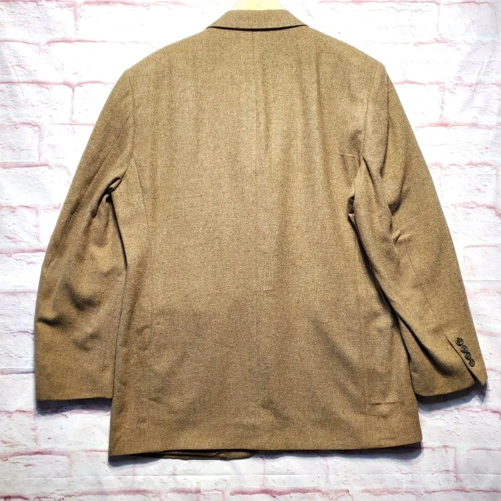 VTG Bill Blass Camel Hair Blazer Mens 42R Tan Sport Coat‎ Made USA 80s Old Money